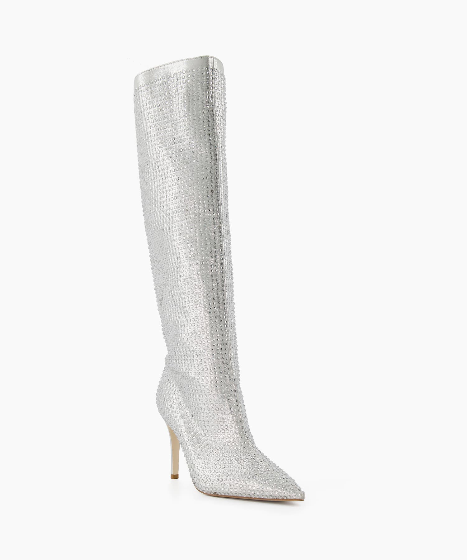 Silver glitter gogo boots top
