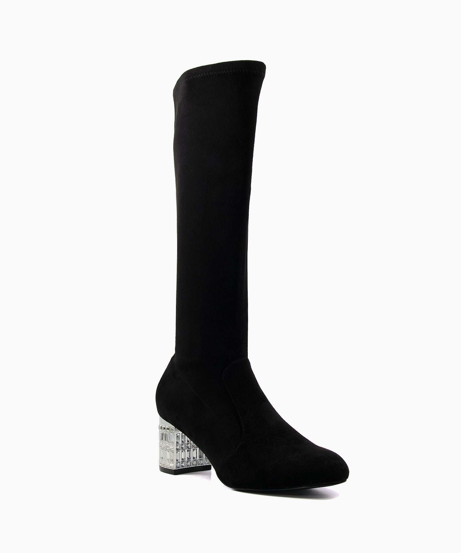 Starlet Black Jewel Block Heel Knee High Boots Dune London
