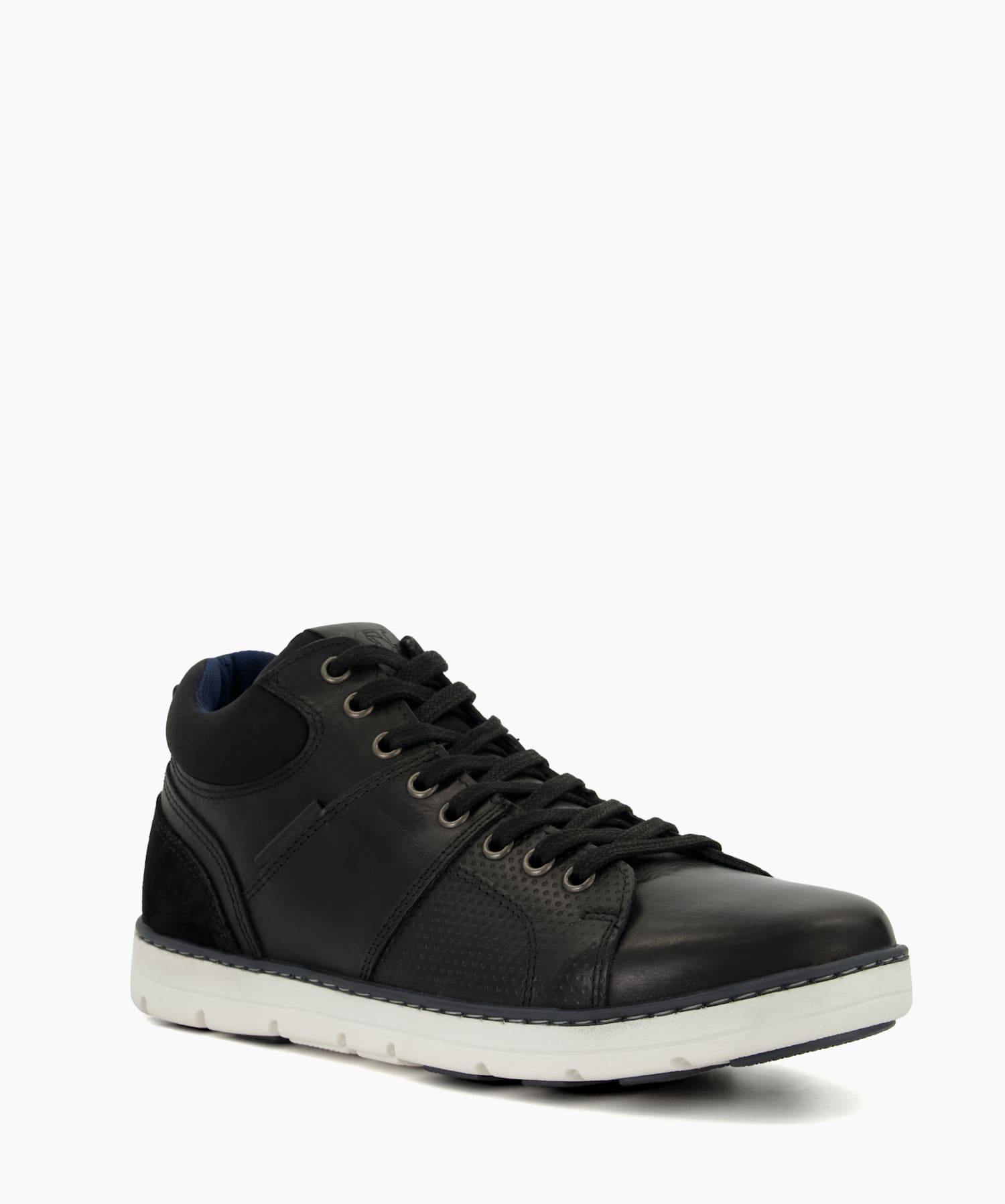Statter Black Casual Leather High Top Shoes Dune London