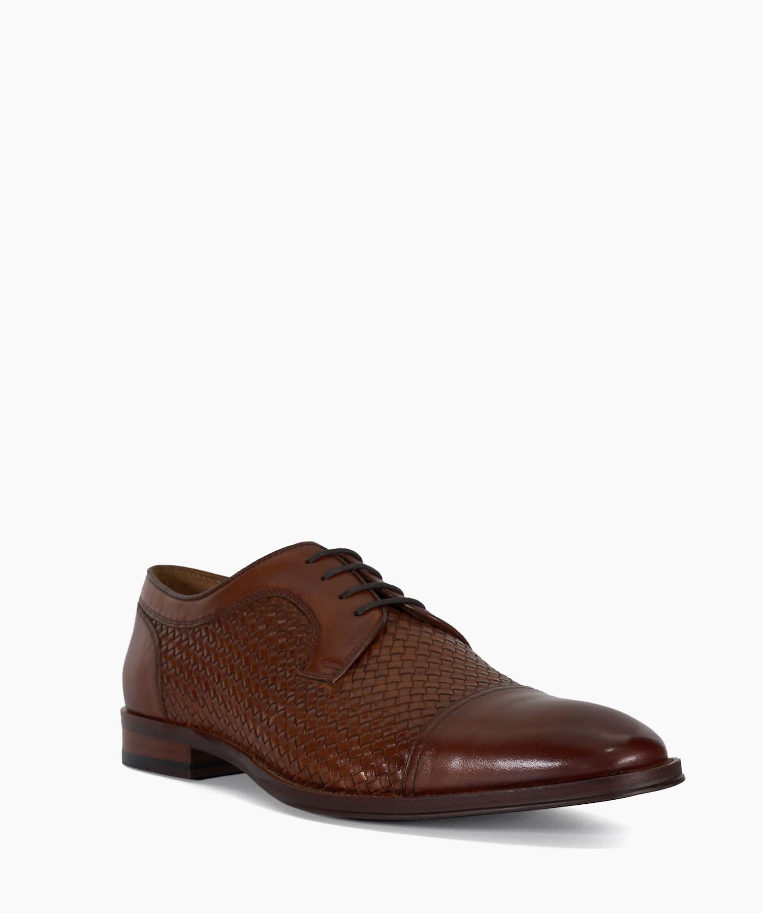 Stimuli Tan, Woven Leather Toe Cap Derby | Dune London