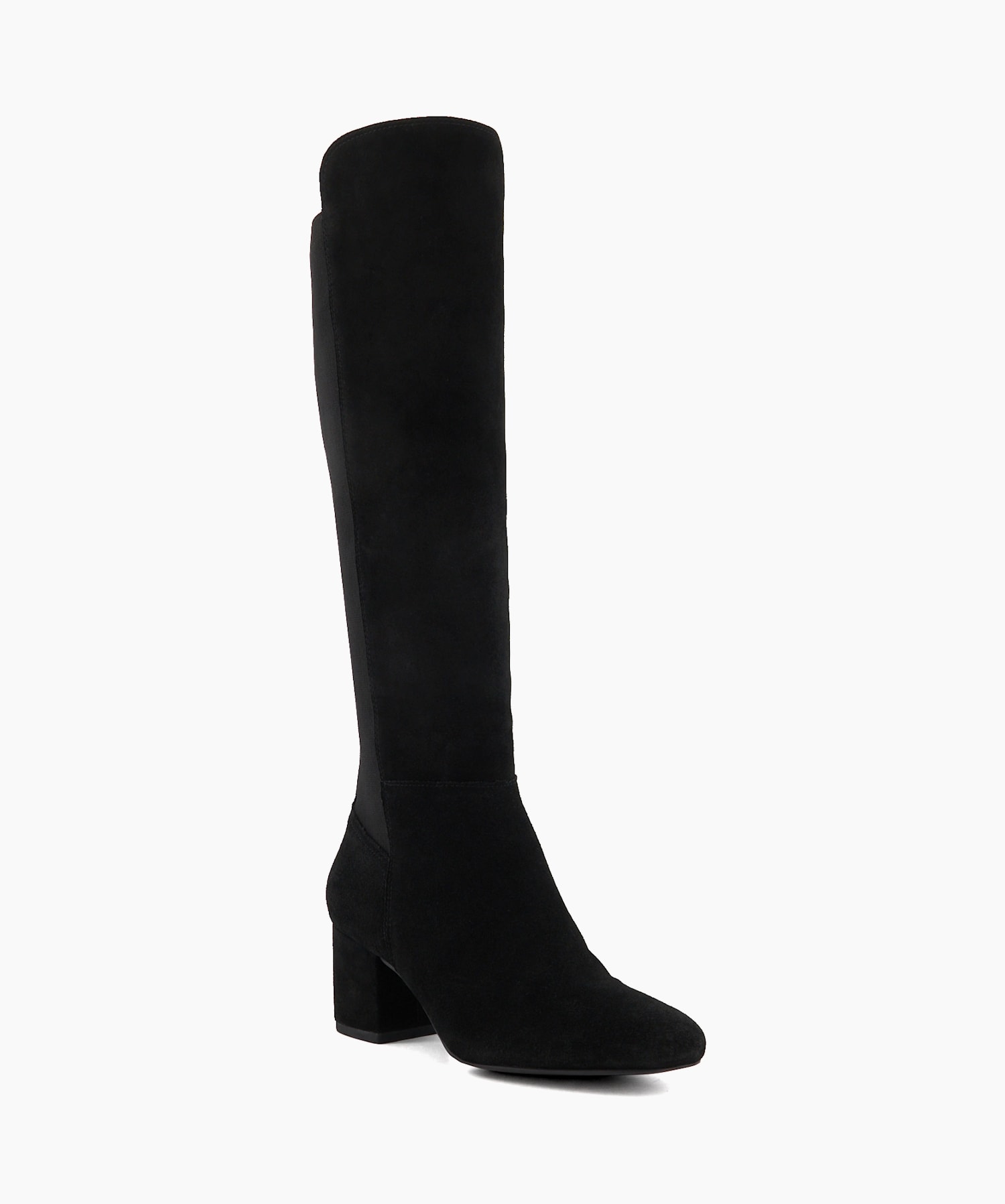Black suedette discount knee high boots