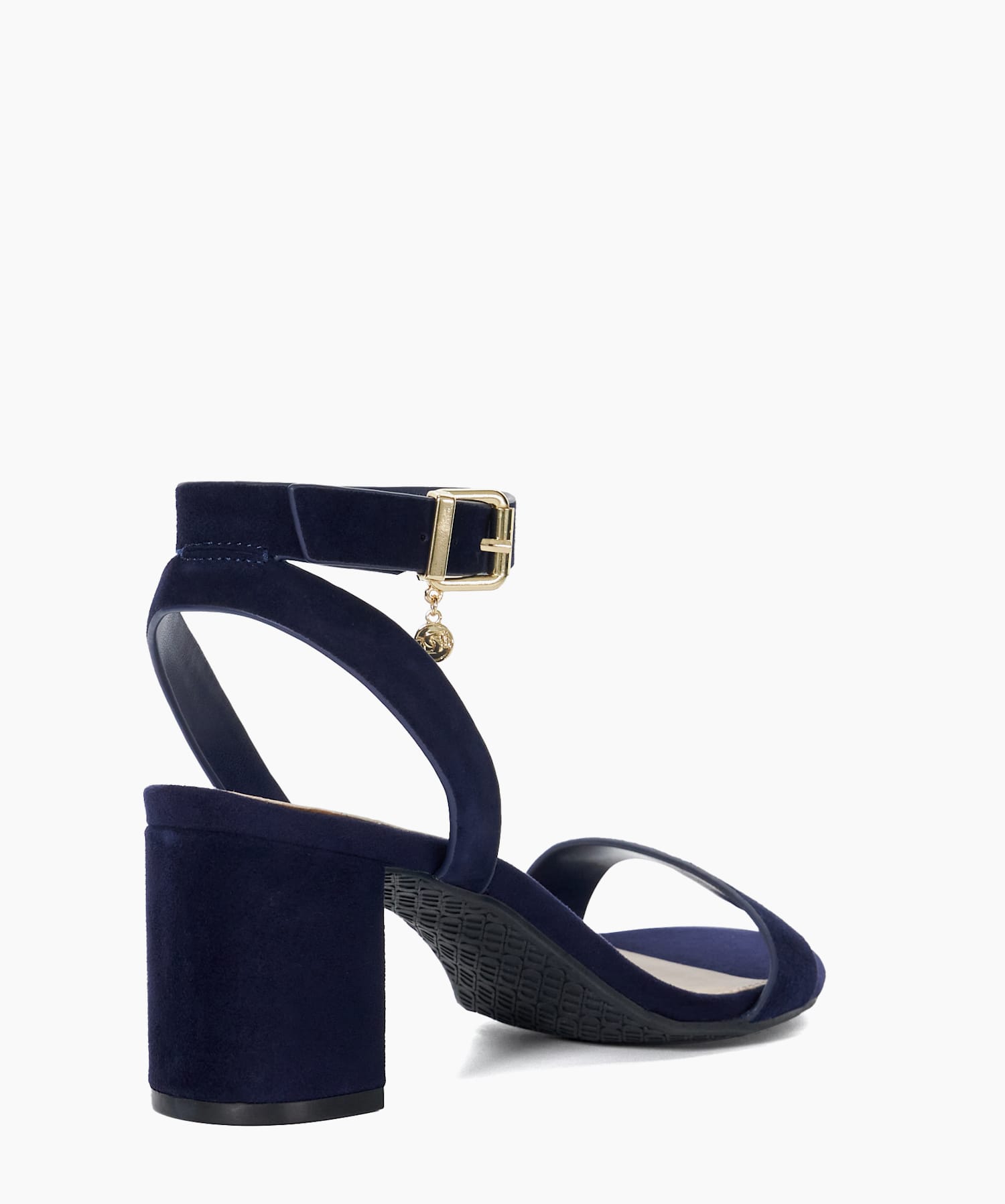 Navy block heel cheap sandals wide fit