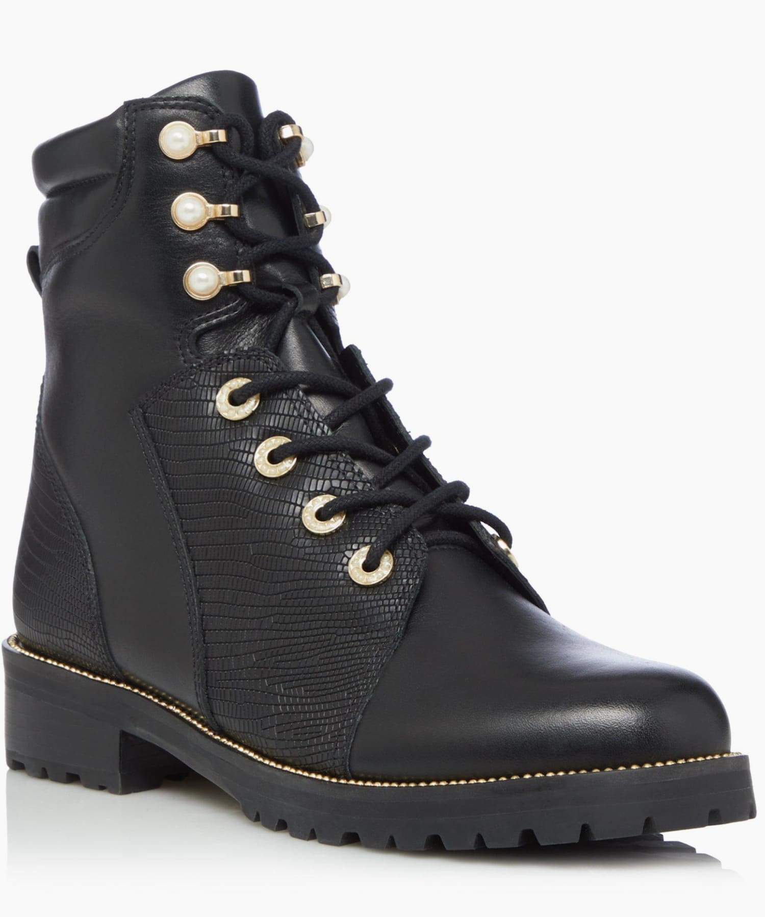 Black booties with pearls discount