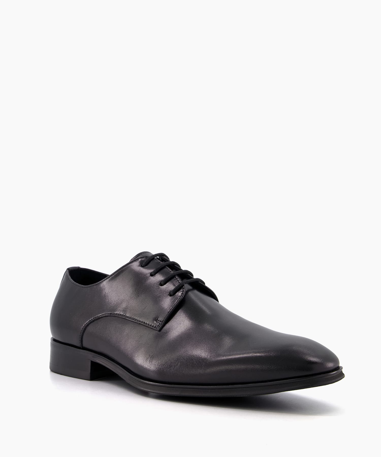 Wide fit black leather shoes top