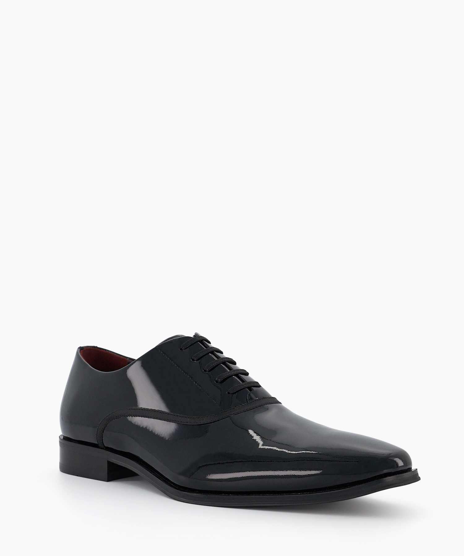 Swallow Black Wide Fit Patent Leather Oxford Shoes Dune London