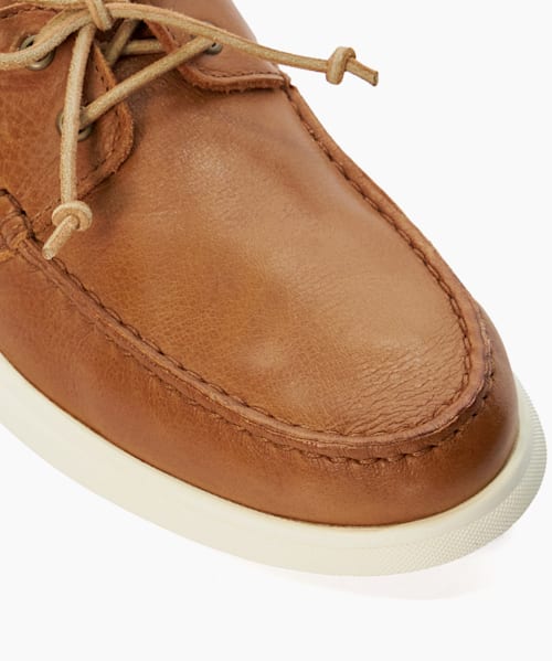 Belongs Tan, Leather Boat Shoe | Dune London