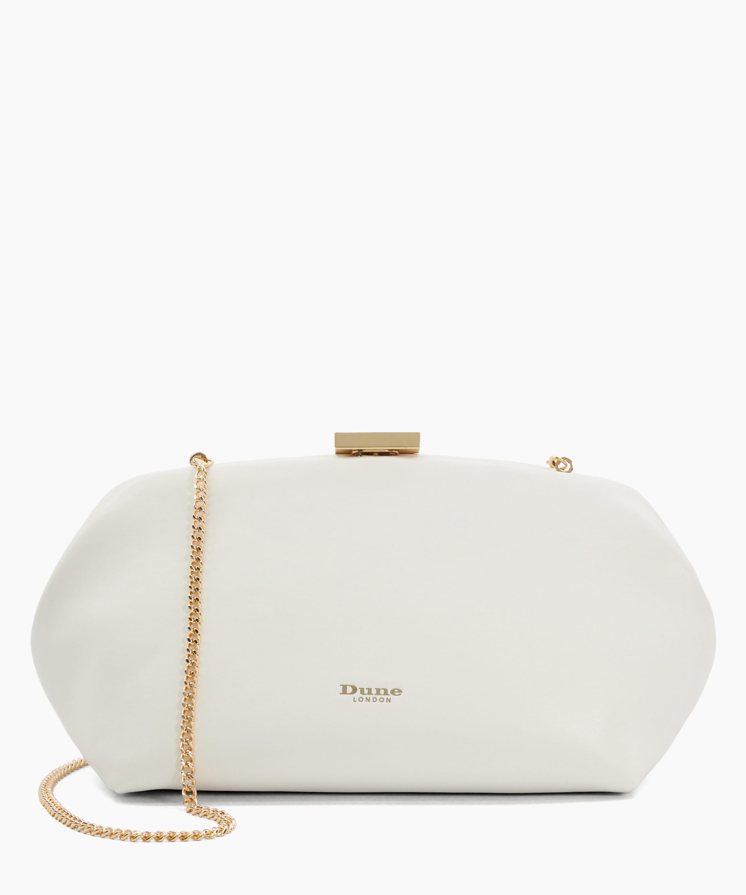 Expect White, Clasp Clutch Bag | Dune London
