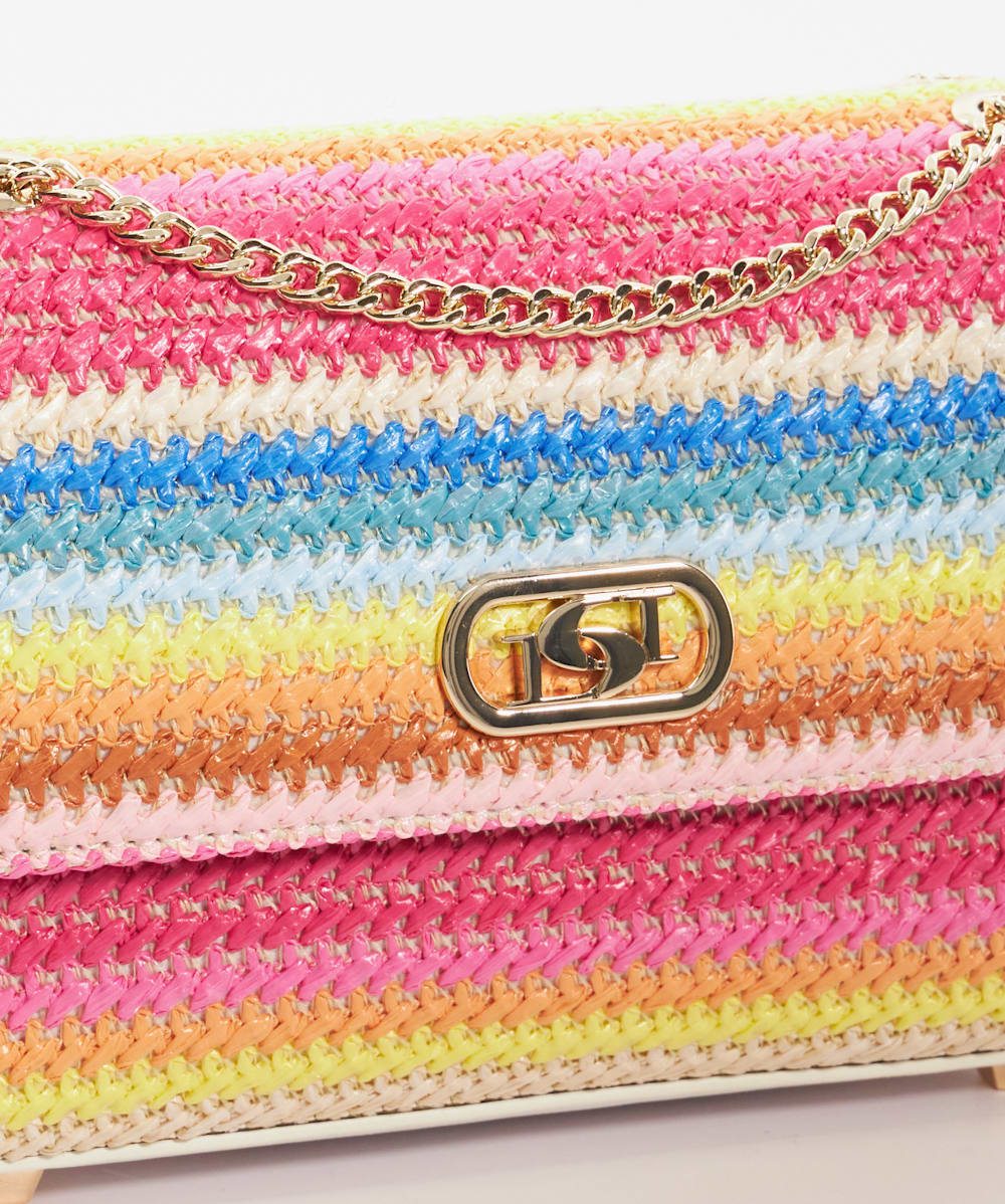 Dinkydellsie Multi Multicoloured Raffia Clutch Bag Dune London