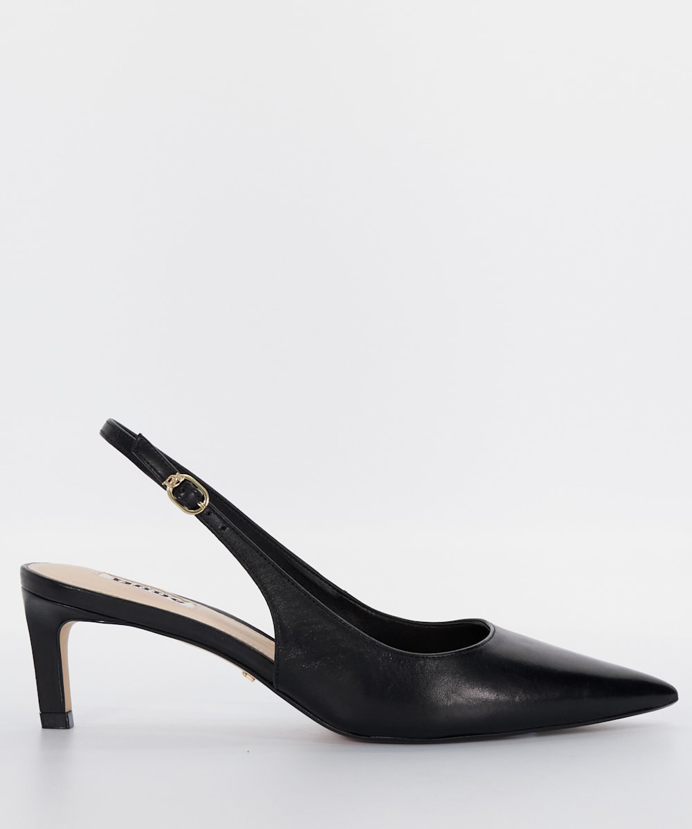 Celinna Black Pointed Toe Sling Back Heels Dune London