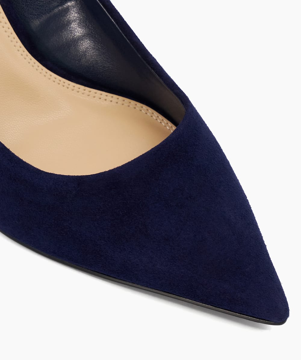 Navy blue suede court shoes online