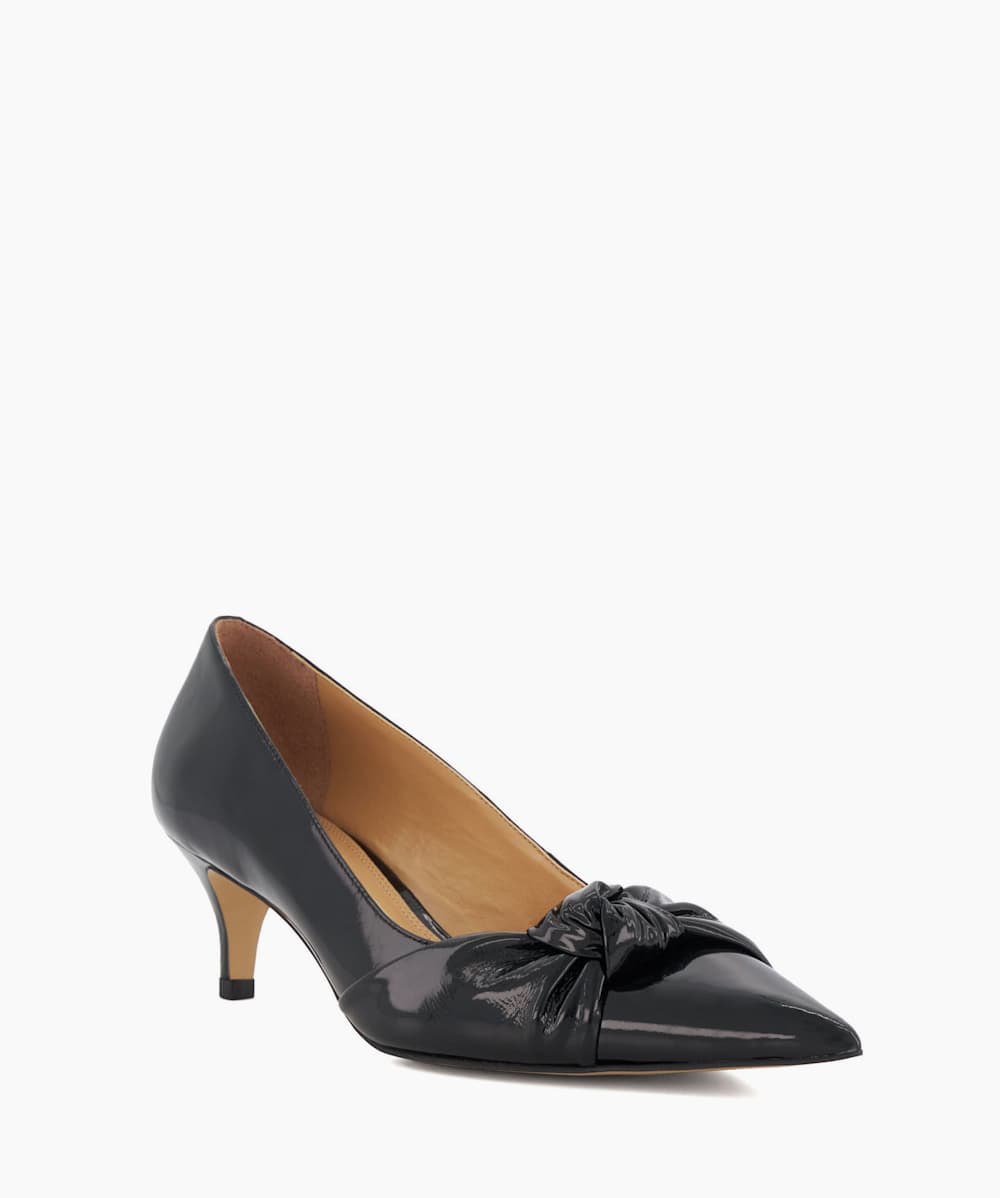 Address Noir Escarpins en cuir verni avec d tails torsad s Dune