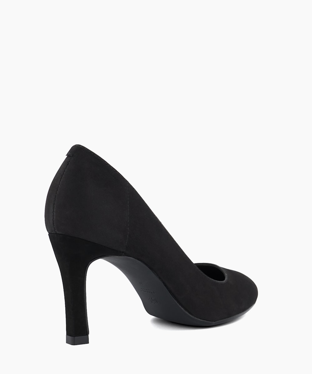 Adele Black Heeled Court Shoes Dune London