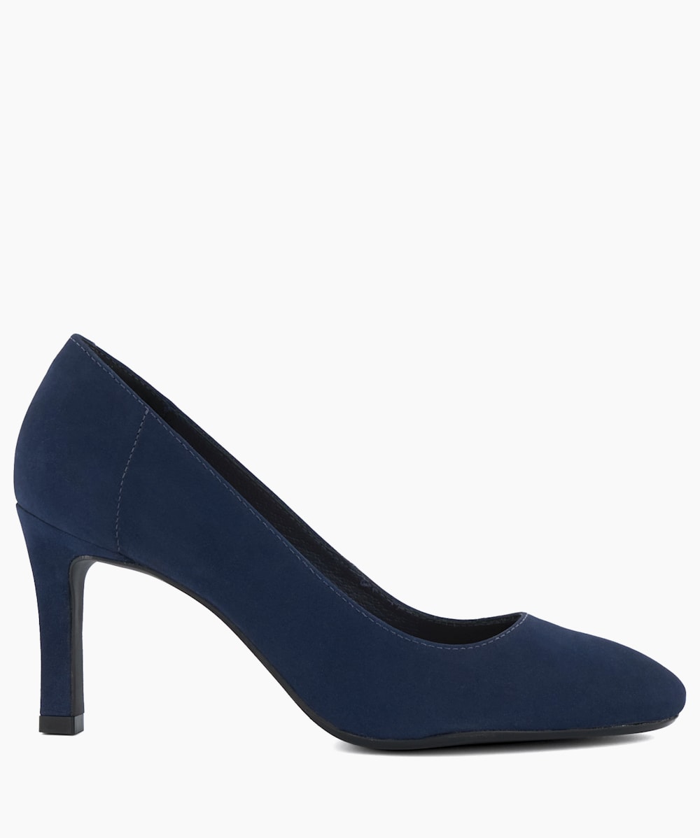 Navy court shoes block heel shop