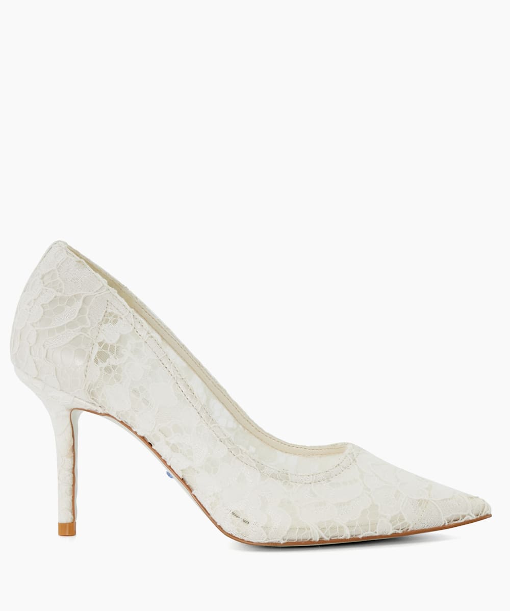 Adoring Ivory Floral Lace Wedding Shoes Dune London