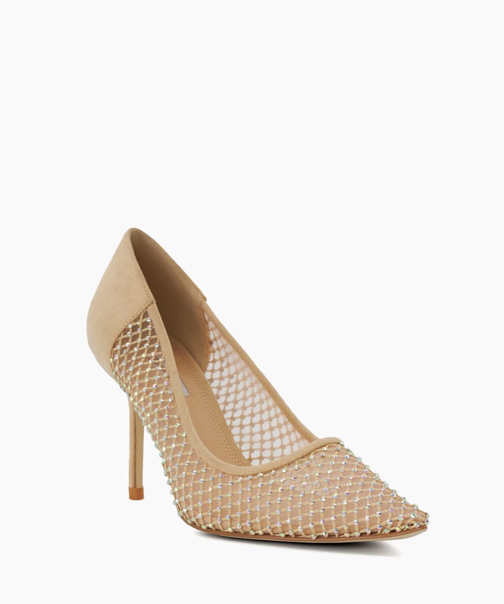 Mesh discount gold heels