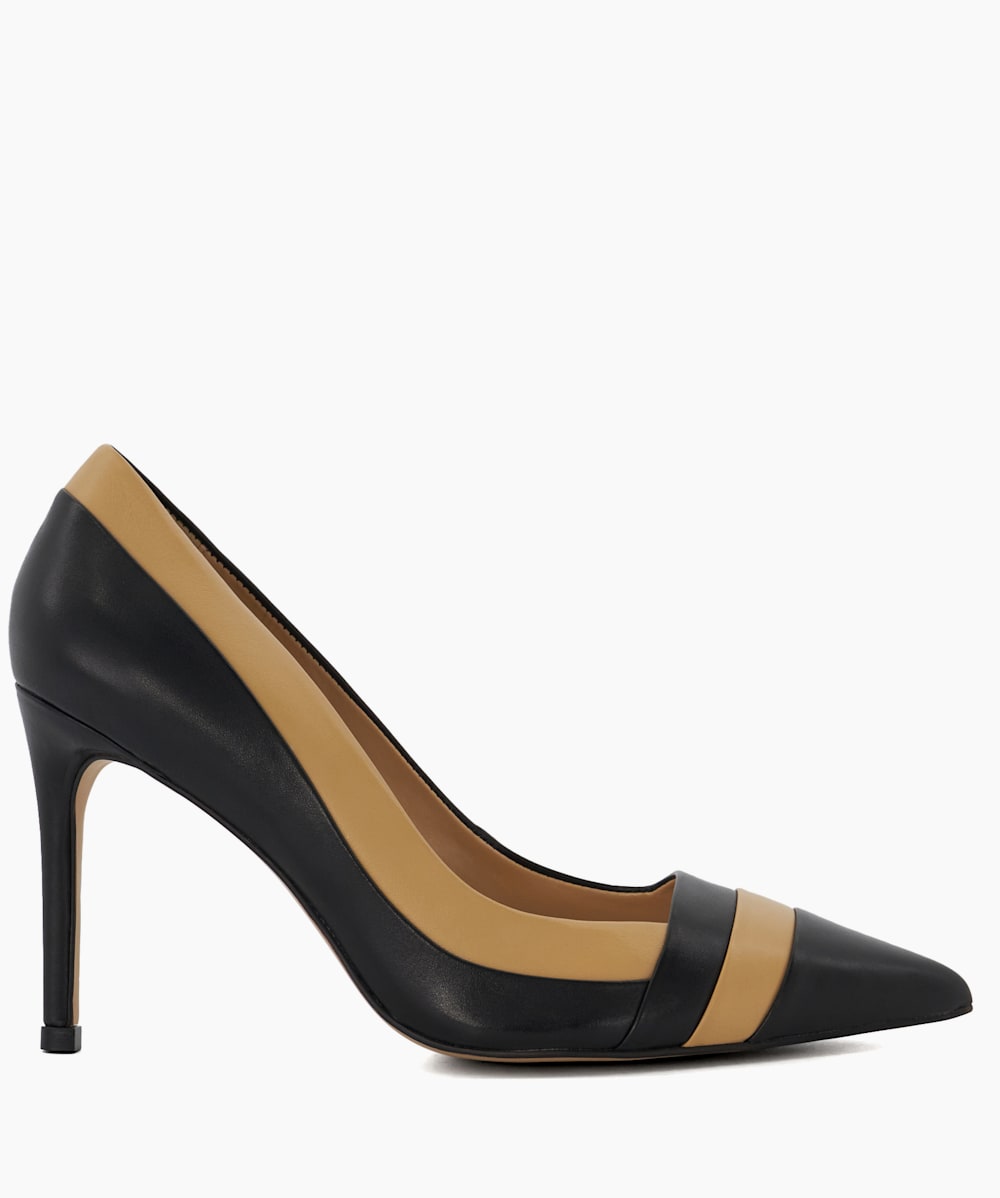 Alexandria Camel Escarpins en cuir rayures Dune London
