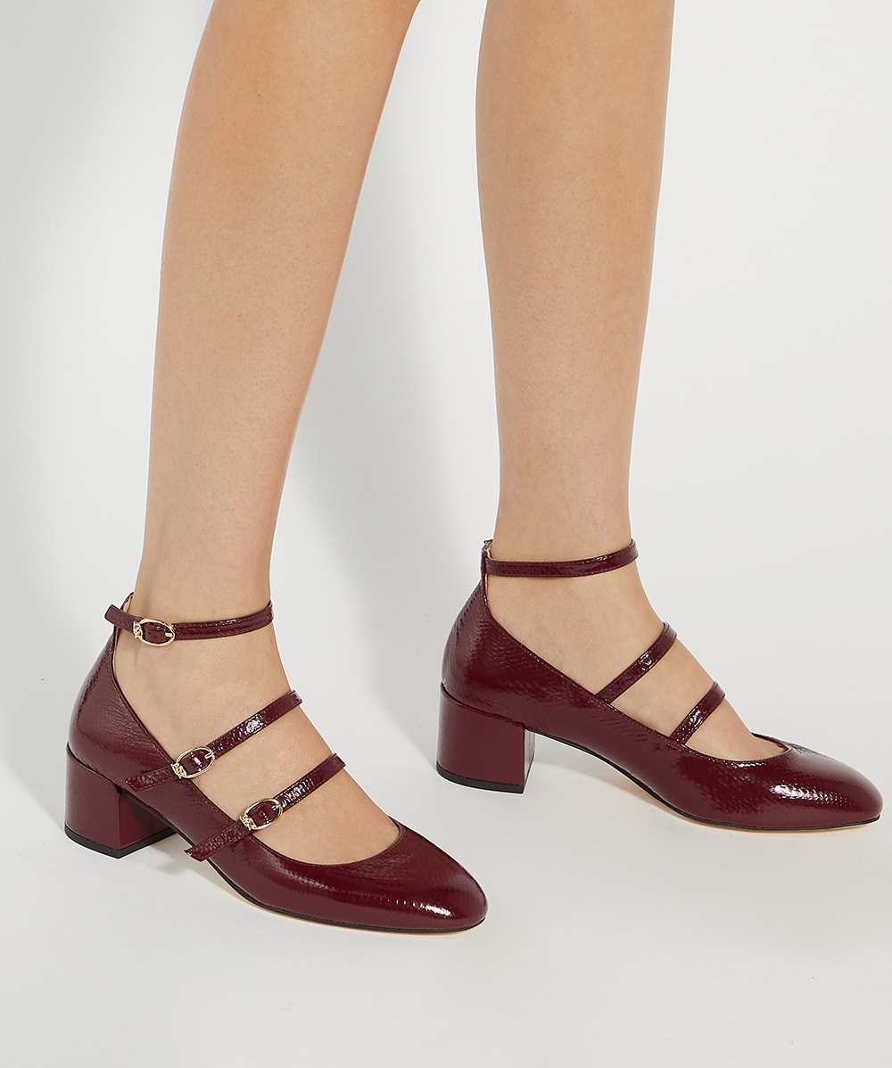 Burgundy court shoes low heel store