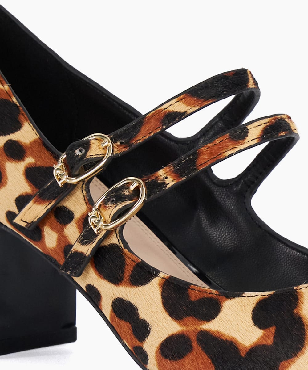 Approval Leopard Statement Block Heel Court Shoes Dune London
