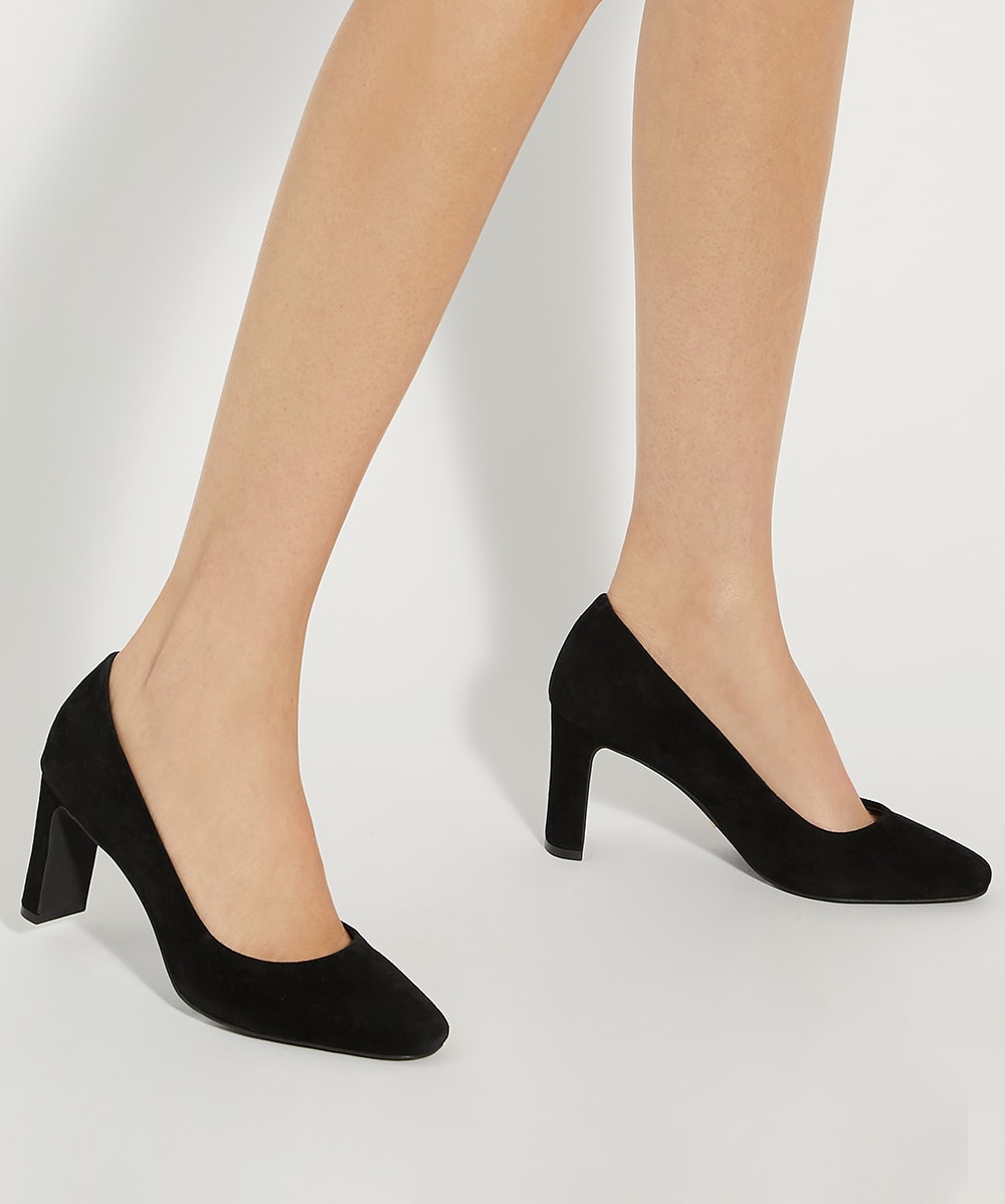 Dune black block heel shoes top