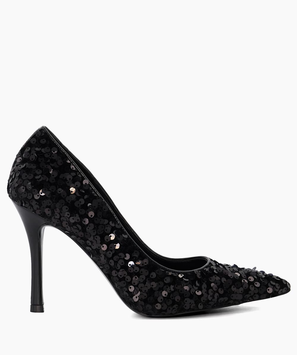 Black sparkle court shoes clearance