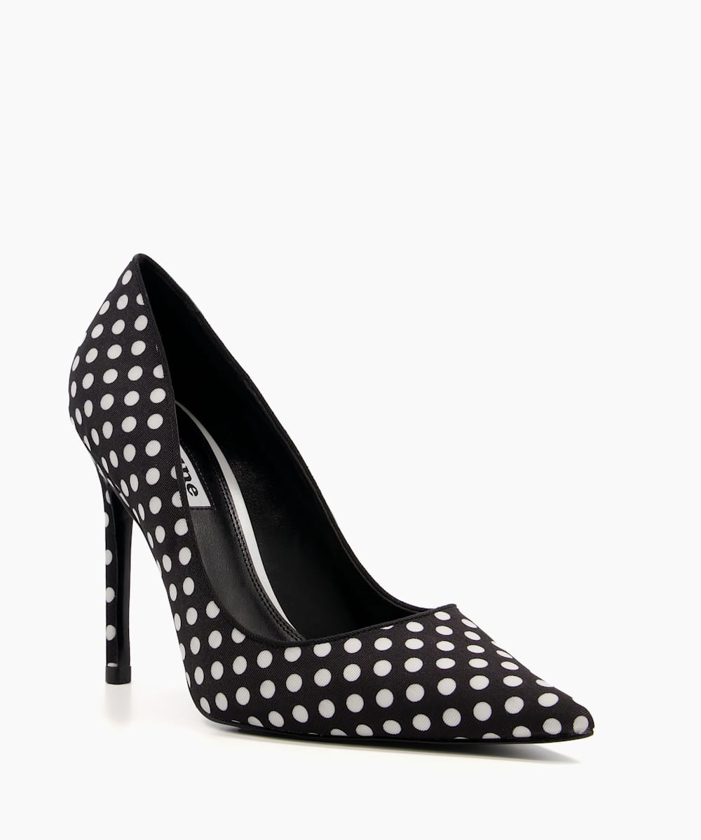 Black and white polka dot shoes heels cheap