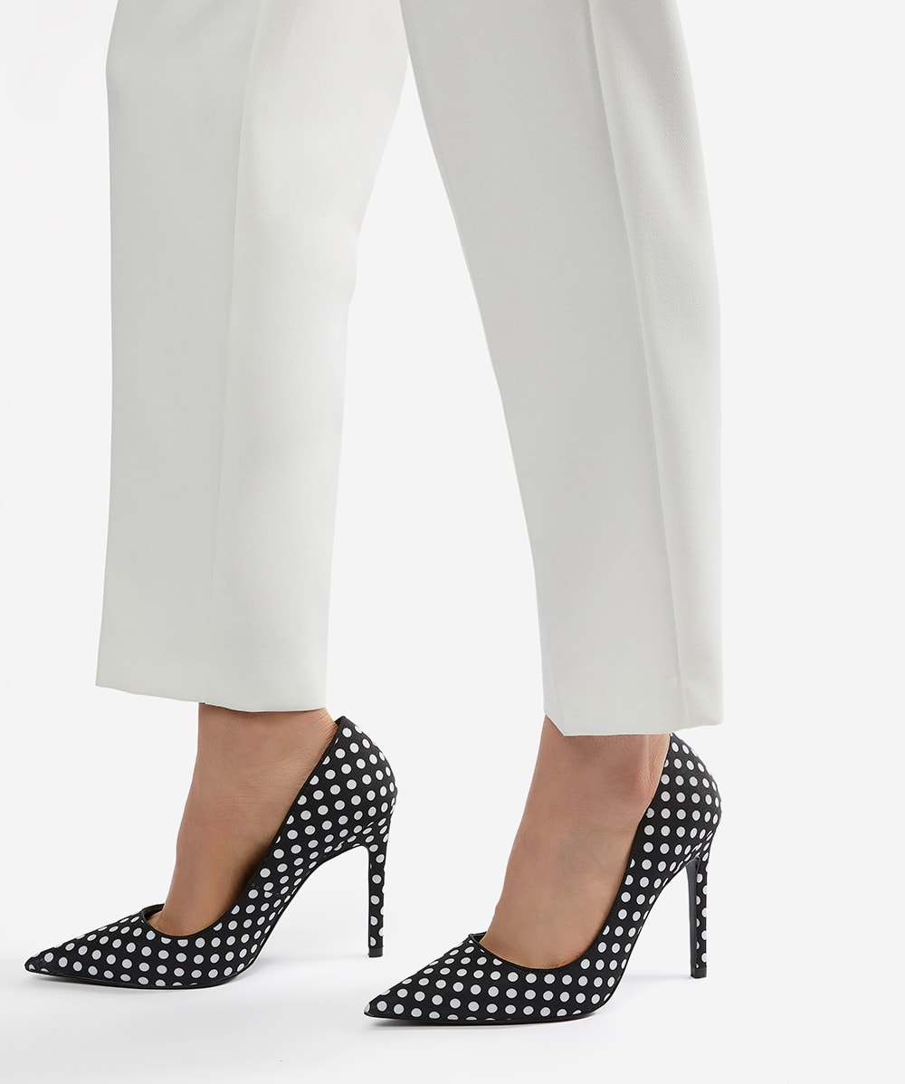 Black white clearance polka dot heels