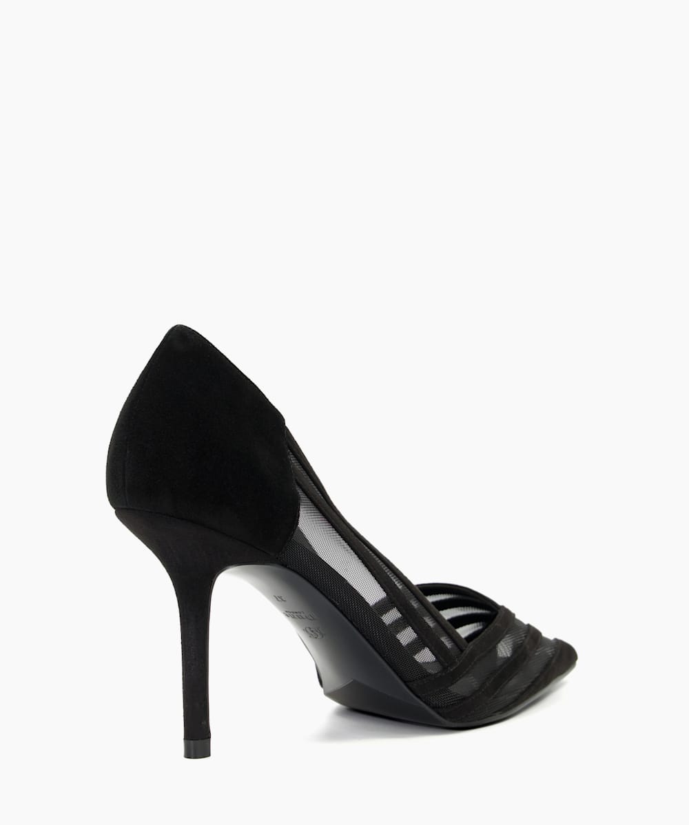 Axis Black Mesh Panel Heeled Court Shoes Dune London