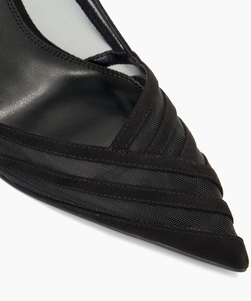 Black mesh court shoes clearance