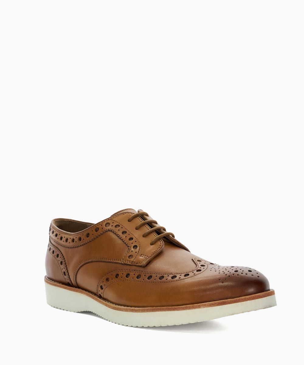 Men's wedge sole brogues sales