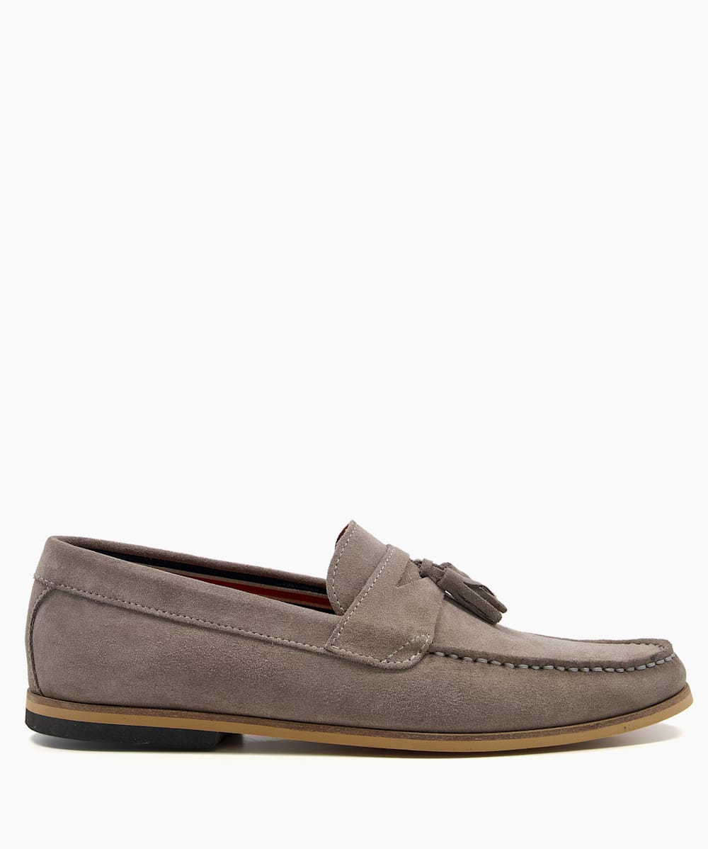Bart Grey Suede Loafers Dune London