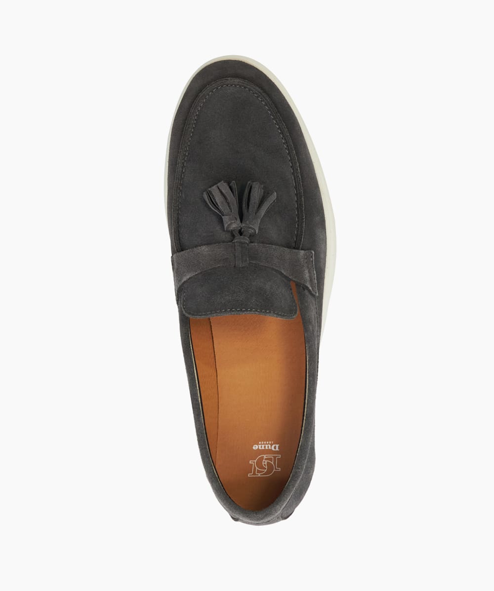 Mens grey loafers with tassels sale