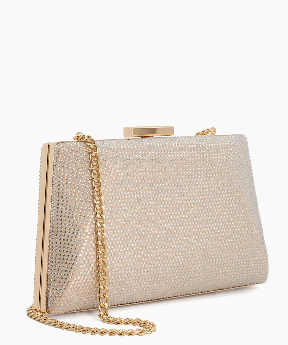 Bellaire Gold Box Clutch Bag Dune London