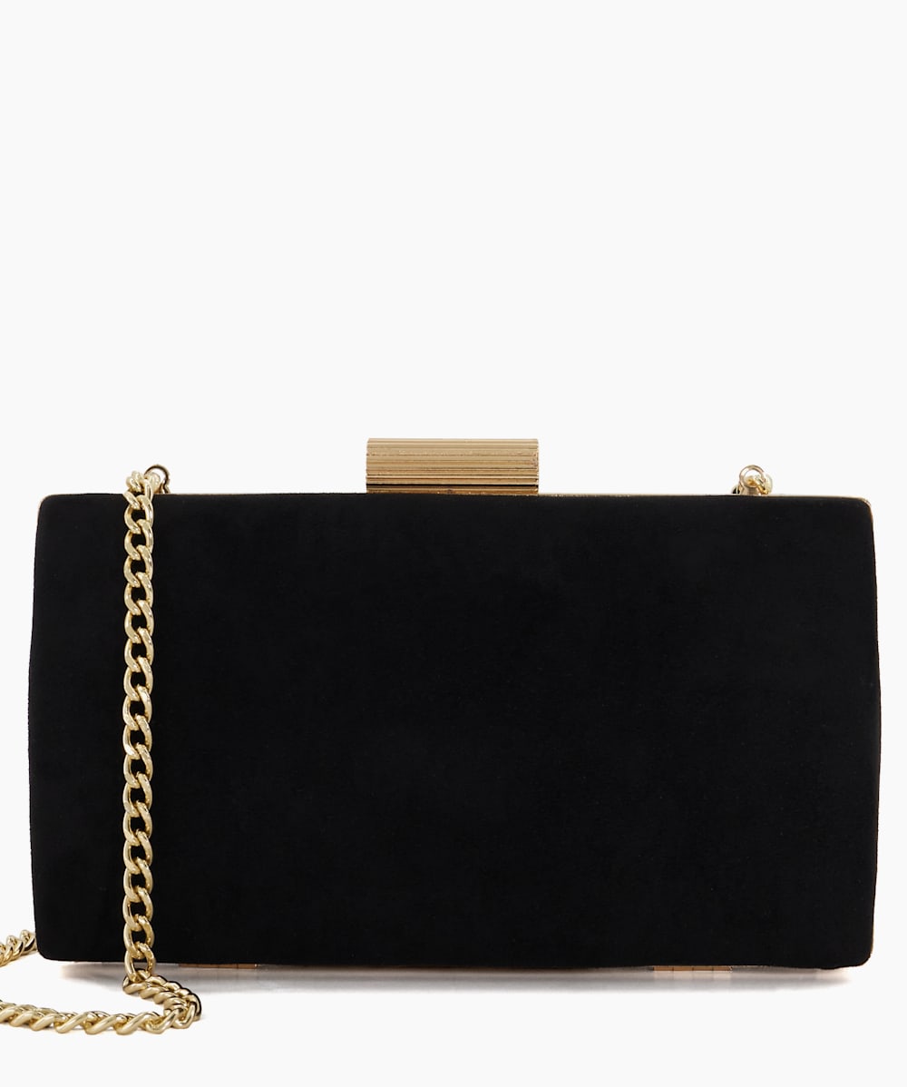 Belleview Black Etched Clasp Box Clutch Dune London
