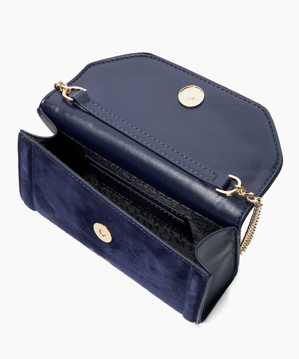 Bellini Navy Diamante Trim Box Clutch Bag Dune London
