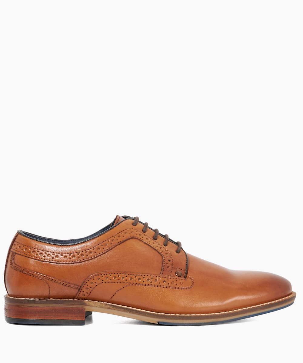 Bennett Ii Tan Stitch Detail Leather Brogues Dune London
