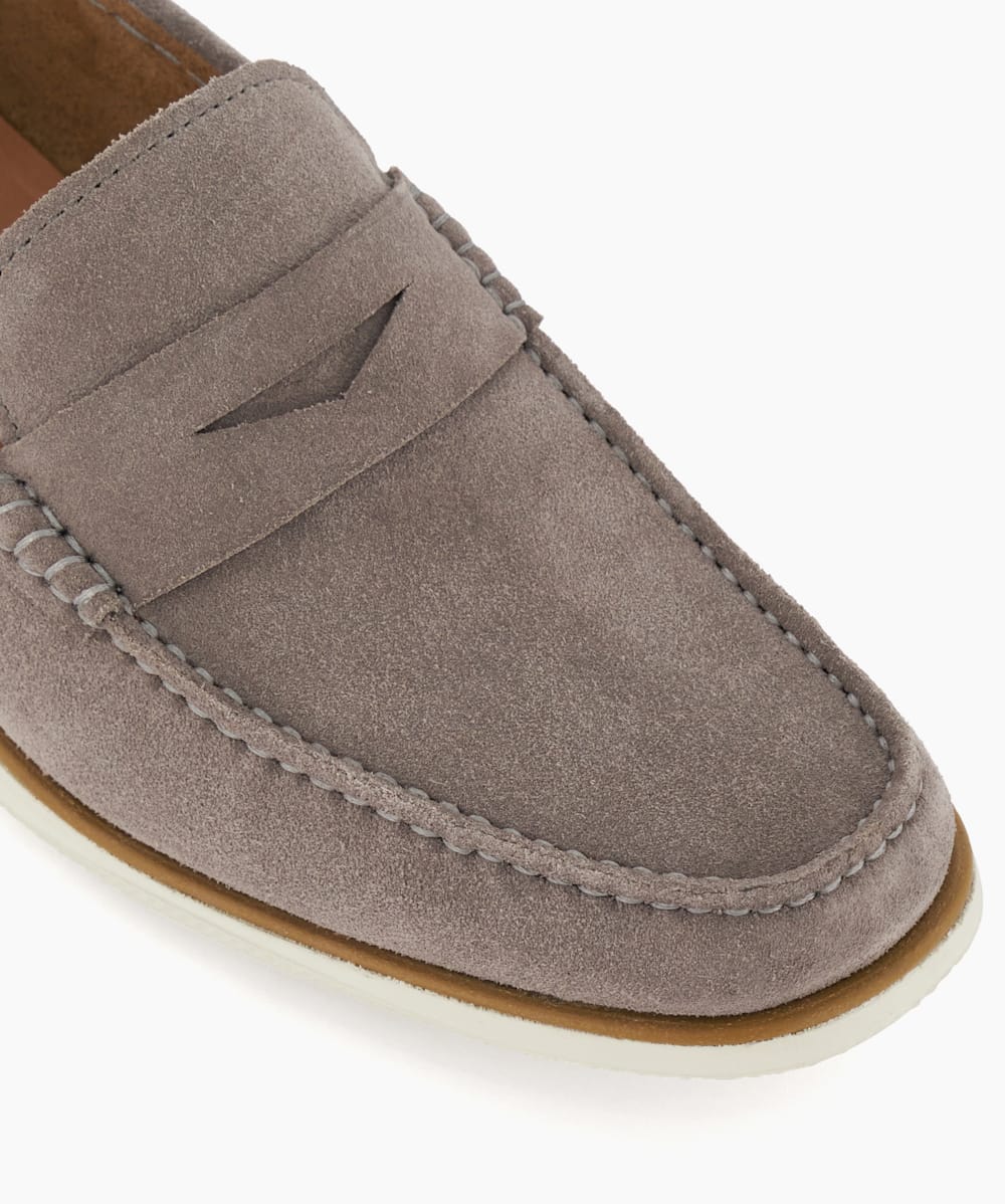 Suede grey loafers hotsell