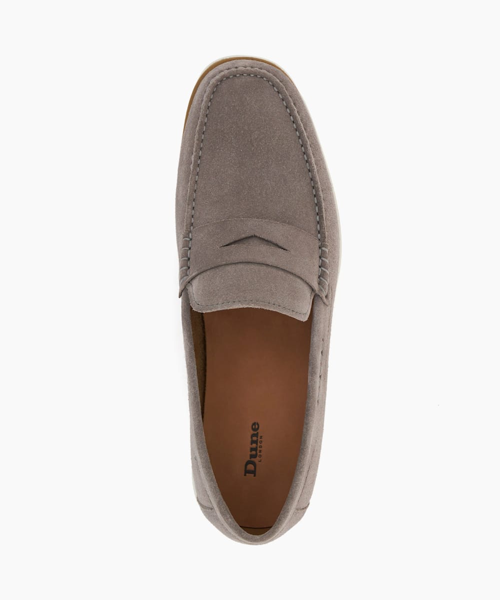 Suede grey loafers on sale