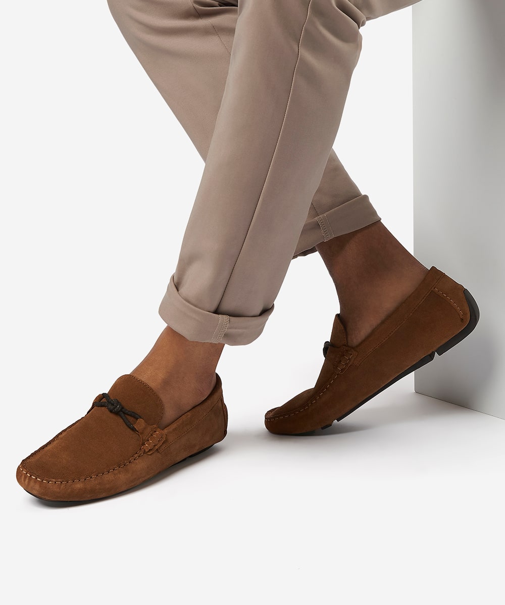 Bernie Tan Suede Driver Loafers Dune London