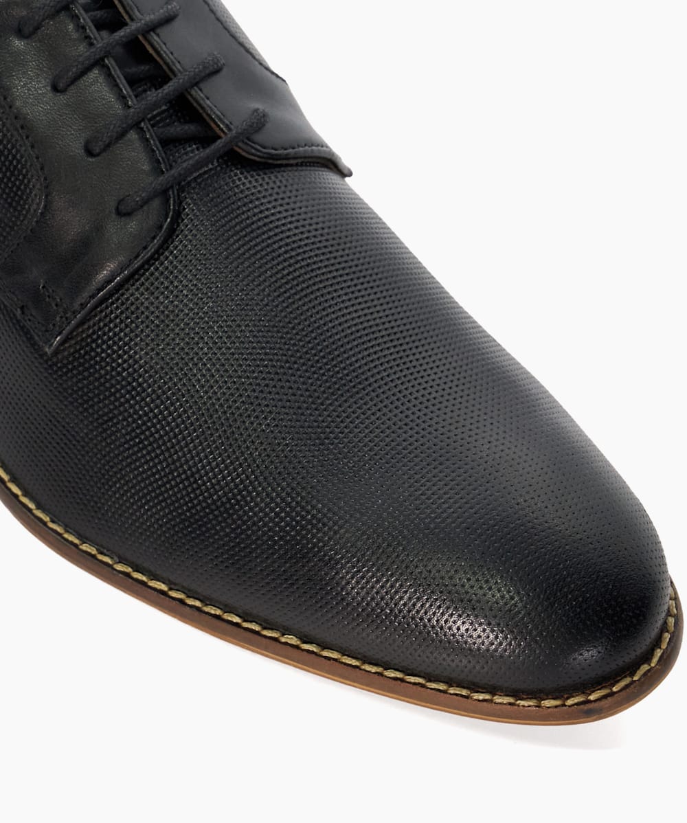Billiard Black Leather Gibson Shoes Dune London