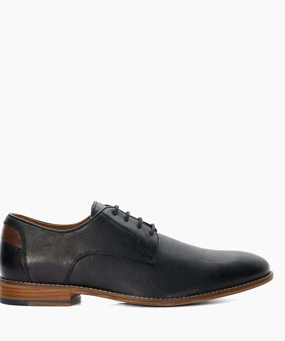 Billiard Black Leather Gibson Shoes Dune London