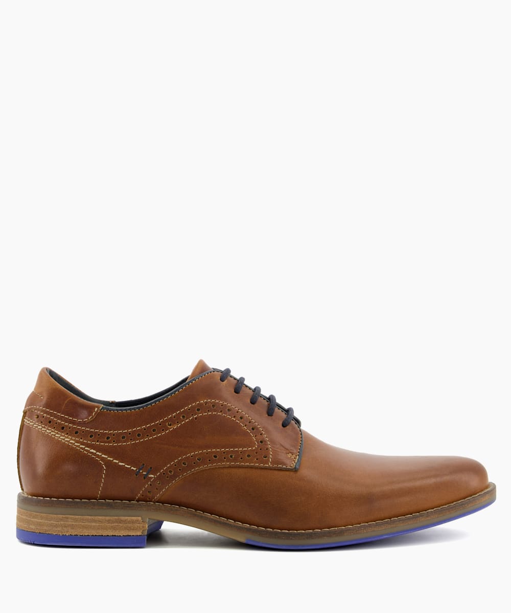 Bintom Tan Stitch Detail Derby Shoes Dune London