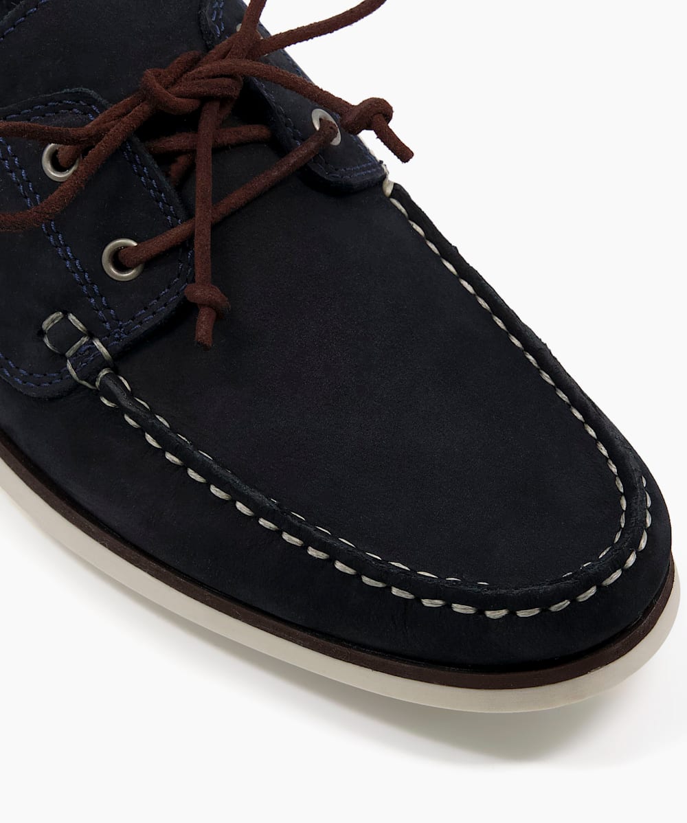Navy leather boat shoes sale