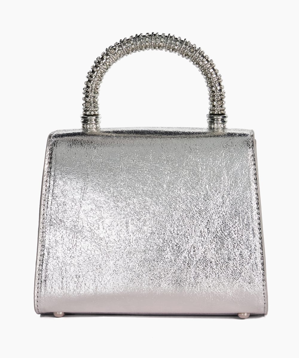 Bolenna Silver Brooch Detail Top Handle Bag Dune London