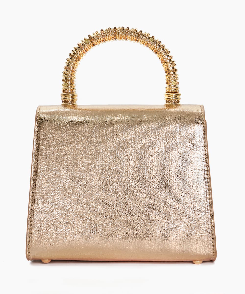Bolenna Rose Gold Brooch Detail Top Handle Bag Dune London