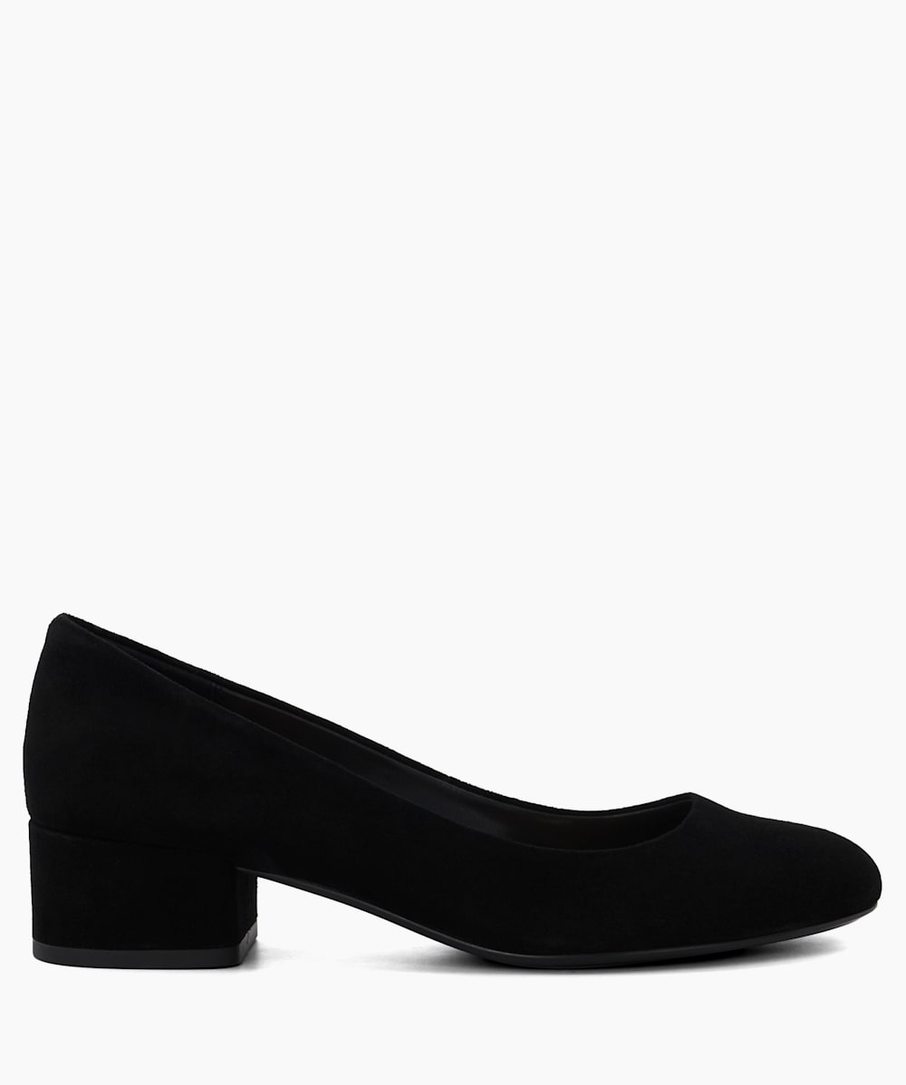 Dune black suede court sales shoes