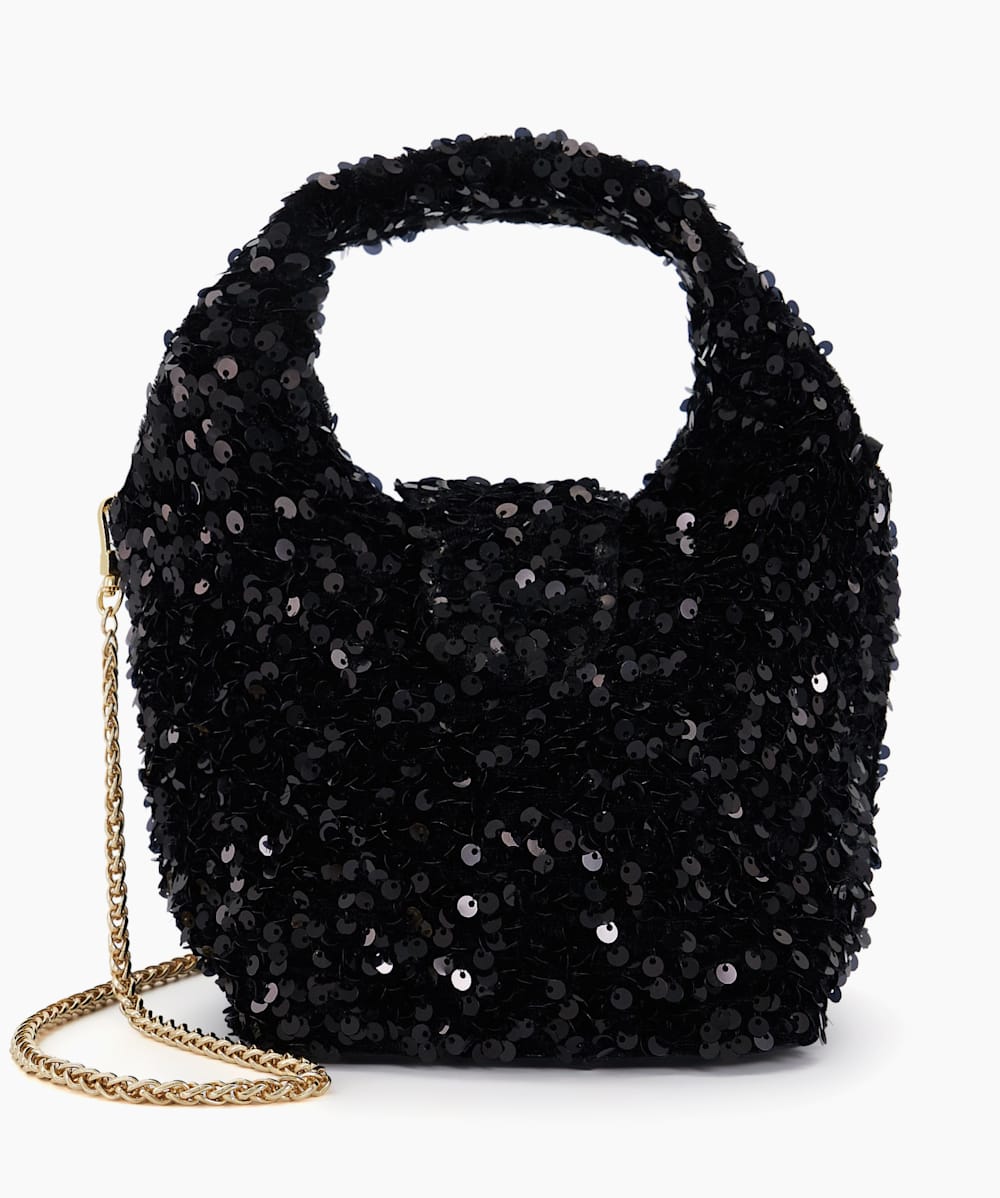Brighten Black Sequined Mini Grab Bag Dune London