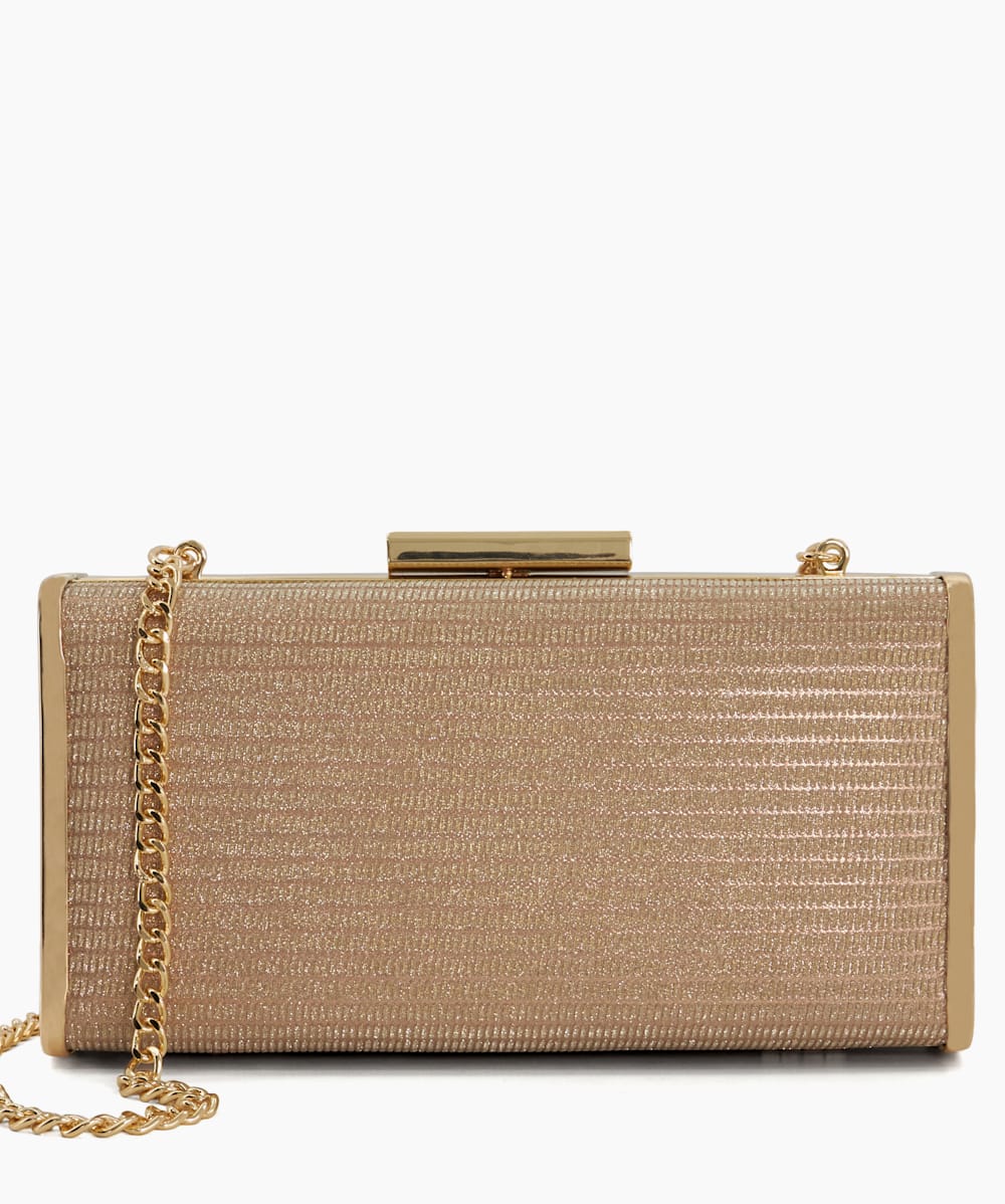Gold clutch bag dune discount