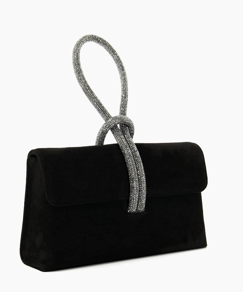 Brynie Black Diamante Loop Grab Bag Dune London
