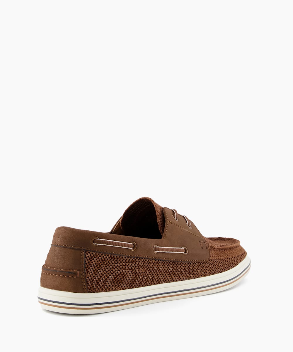 Dune boat shoes in tan leather cheap