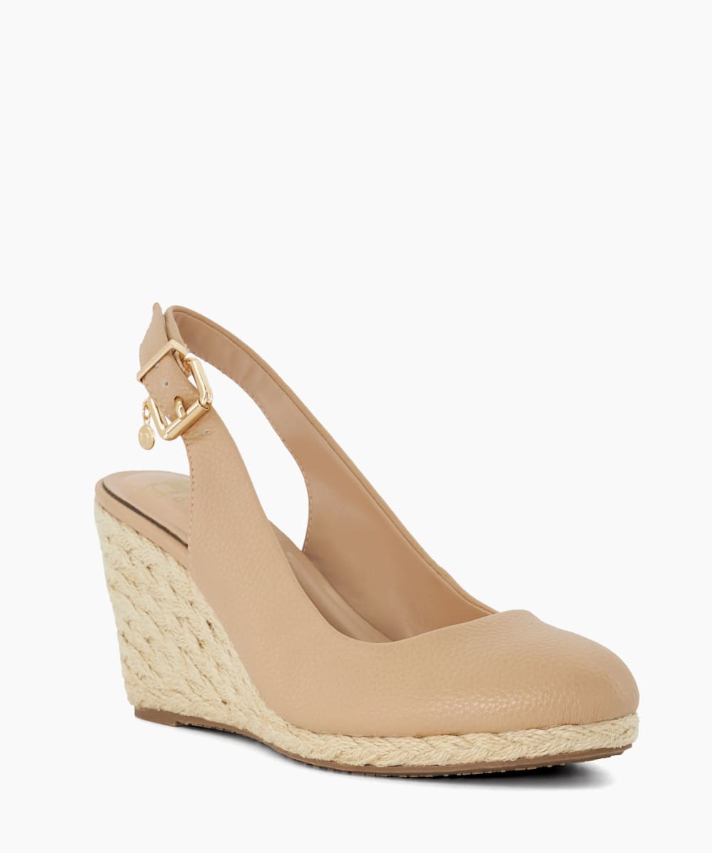 Nude sling 2024 back wedges